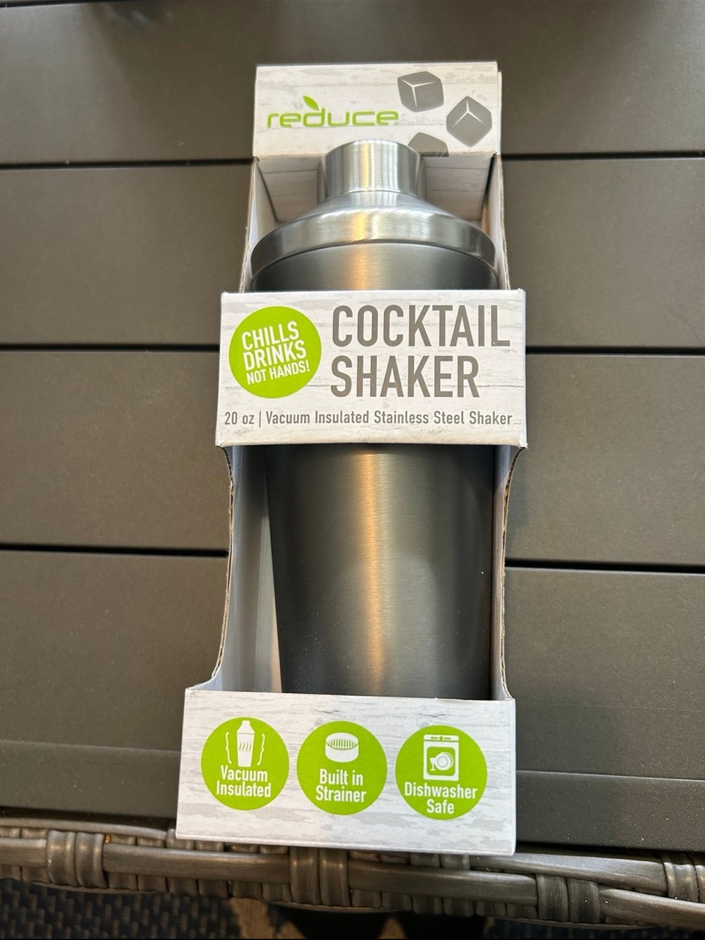 20 oz Stainless Steel Cocktail Shaker - Gunmetal Gray
